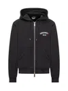 Dsquared2 Black Sweatshirt With Hood And Zip And Logo Detail On The Front In Cotton Man In Black