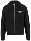 Dsquared2 Black Sweatshirt With Hood And Zip And Logo Detail On The Front In Cotton Man In Black