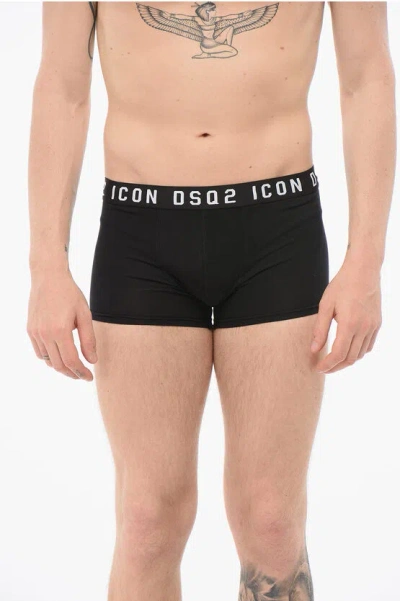 Dsquared2 Cotton Icon Boxer With Logoed Waistband