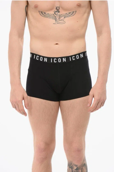 Dsquared2 Cotton Icon Boxer With Logoed Waistband