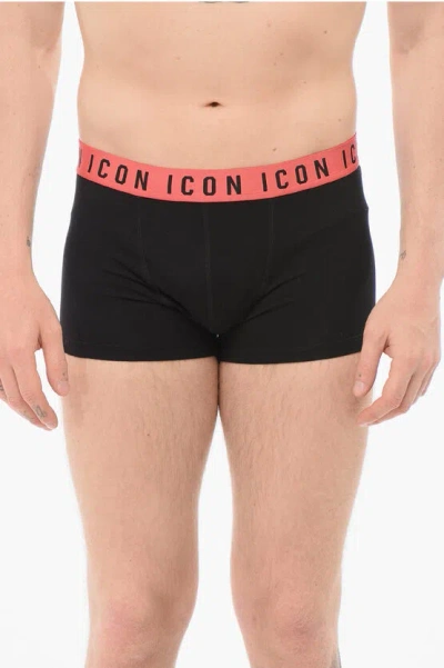 Dsquared2 Cotton Icon Boxer With Logoed Waistband