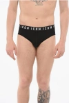 Dsquared2 Cotton Icon Slip With Logoed Waistband In Black