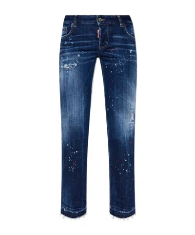DSQUARED2 DSQUARED2 LOGO PATCH DISTRESSED JEANS