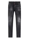 Dsquared2 Classic Black Cotton Jeans With Whiskering Effect In Black
