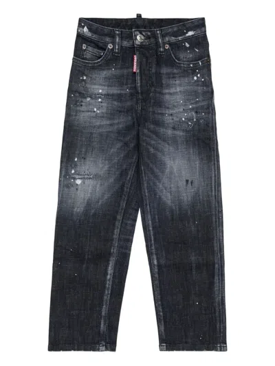 Dsquared2 Kids' Cotton Jeans In Black