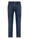 Dsquared2 Indigo Blue Jeans With Five Pocket Design In Blue