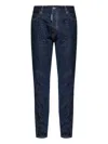 Dsquared2 Straight Leg Five-pocket Trousers With Contrast Stitching In Blue
