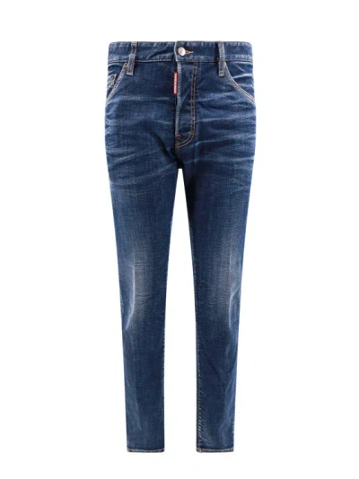 Dsquared2 Cotton Jeans With Back Print In Blue