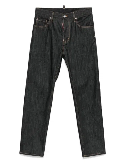 DSQUARED2 COTTON JEANS WITH CONTRAST STITCHING