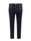 DSQUARED2 COTTON JEANS WITH LEATHER LOGO PATCH