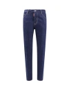 Dsquared2 Blue Jeans With Belt Loops And Logo Patch On The Rear In Blue