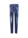 DSQUARED2 COTTON JEANS WITH RIPPED EFFECT