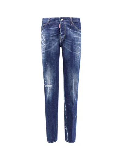 Dsquared2 Cotton Jeans With Ripped Effect In Denim