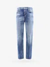 Dsquared2 Blue Jeans With Distressed Effect And Logo Patch On The Back