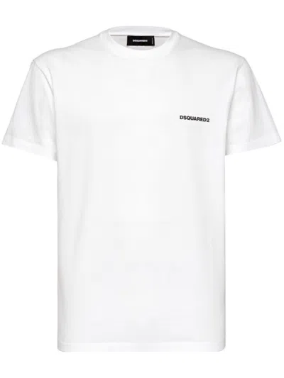 Dsquared2 Cotton Jersey T-shirt With Graphic Prints In White