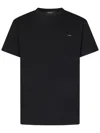 Dsquared2 Cotton Jersey T-shirt With Silver Logo Plaque In Black