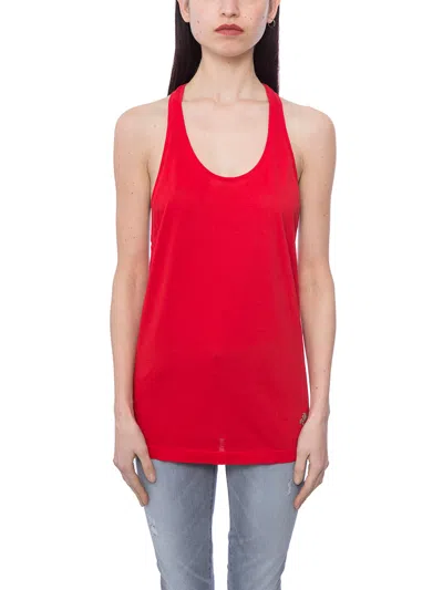 Dsquared2 Cotton Jersey Top In Red