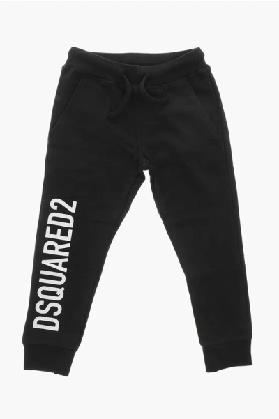Dsquared2 Cotton Joggers With Logo In Blue