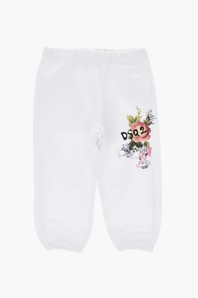 Dsquared2 Cotton Joggers With Print In White