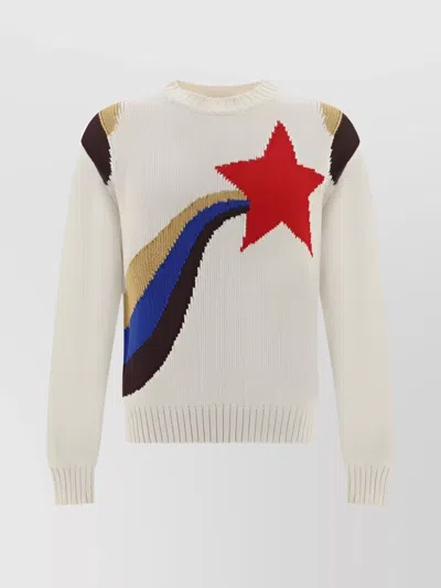 DSQUARED2 COTTON KNIT SWEATER STAR MOTIF