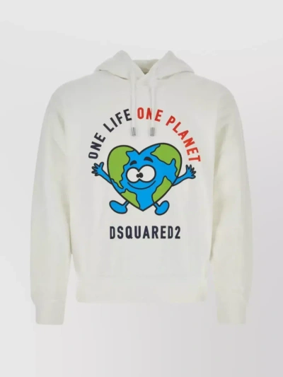 Dsquared2 Dsquared Men White Cotton One Life Sweatshirt