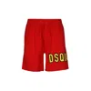 Dsquared2 Cotton Logo Shorts In Red