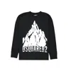 Dsquared2 Black Cotton Sweatshirt With Bold Logo Graphics In Black