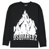 Dsquared2 Black Cotton Sweatshirt With Bold Logo Graphics In Black
