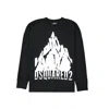 Dsquared2 Black Cotton Sweatshirt With Bold Logo Graphics In Black