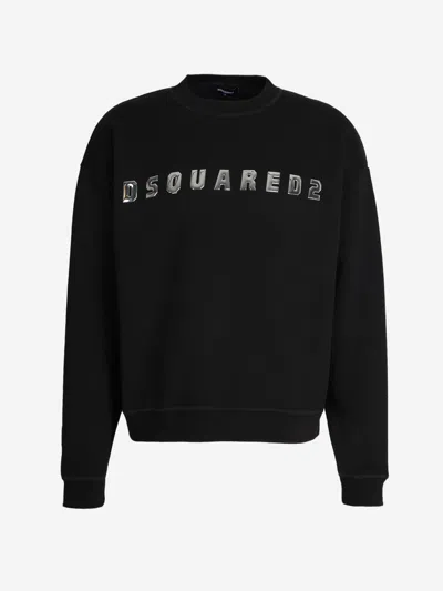 Dsquared2 Brushed Fleece Relax-fit Sweatshirt In Black