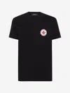 Dsquared2 Men Black T-shirt With Chest Logo Application In Cotton Man In Black