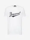 Dsquared2 White T-shirt With Logo Print On The Front In Cotton Man