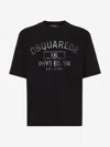 Dsquared2 Loose Fit Tee Logo Dsq2 Milano Sbiadito Effetto Texture Jersey Di Cotone T-shirt In Black