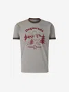Dsquared2 Vintage Print Relaxed-fit T-shirt With Contrasting Trim In Grey