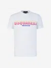 Dsquared2 White Cotton T-shirt In Logo Printed On The Front