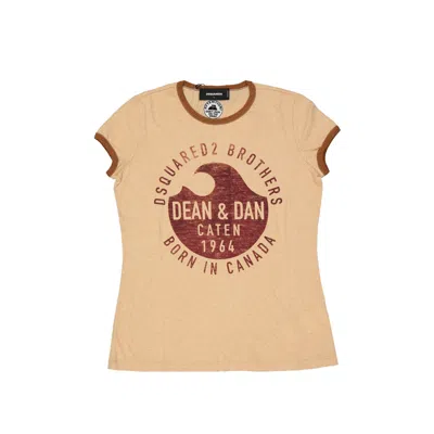 Dsquared2 Cotton Logo T-shirt Men In Neutral