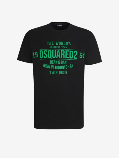 Dsquared2 Cotton Logo T-shirt In Black