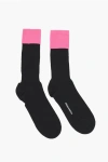 Dsquared2 Cotton Long Socks With Contrasting Detail