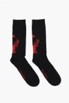 Dsquared2 Cotton Long Socks With Contrasting Embroidery