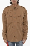 Dsquared2 Cotton Military Shirt With Utility Pockets