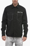 Dsquared2 Cotton Overshirt With Embroidered Logo In Black
