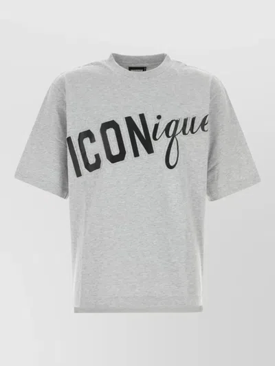 Dsquared2 Cotton Oversize T Shirt Short Sleeves Crew Neck In White