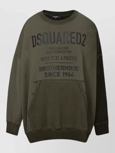Dsquared2 Cotton Oversized Logo-print Sweatshirt In Green