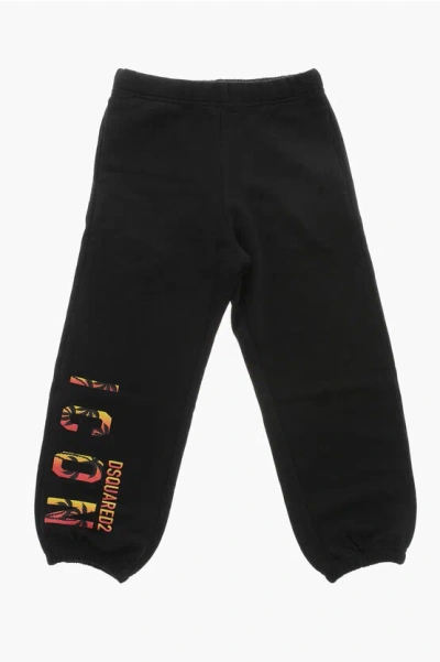 Dsquared2 Cotton Palm Icon Sweatpants With Print In Black