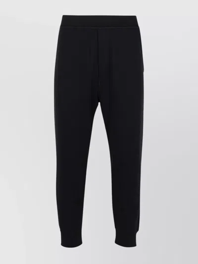 Dsquared2 Cotton Pants With Elastic Waistband And Side Pockets In Navy Blue