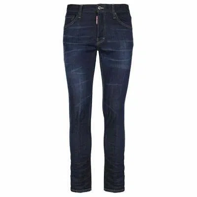 Pre-owned Dsquared2 Cotton Plain Dark Wash Cool Guy Jeans In Blue