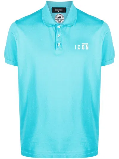Dsquared2 Cotton Polo Shirt In Blue
