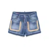 Dsquared2 Summer Lovers Denim Shorts With Fringe Detailing