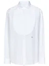 Dsquared2 Embroidered Collar Pleated Front Shirt In White