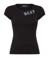 Dsquared2 Cotton Rib T-shirt In Black